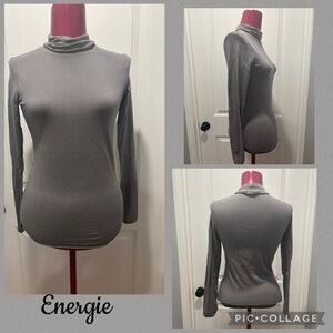 Energie Gray Long Sleeve turtleneck Women's Top size M